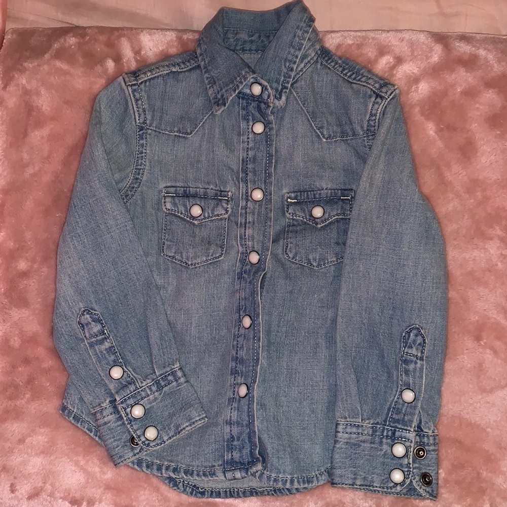 Toddler girl Polo denim button up